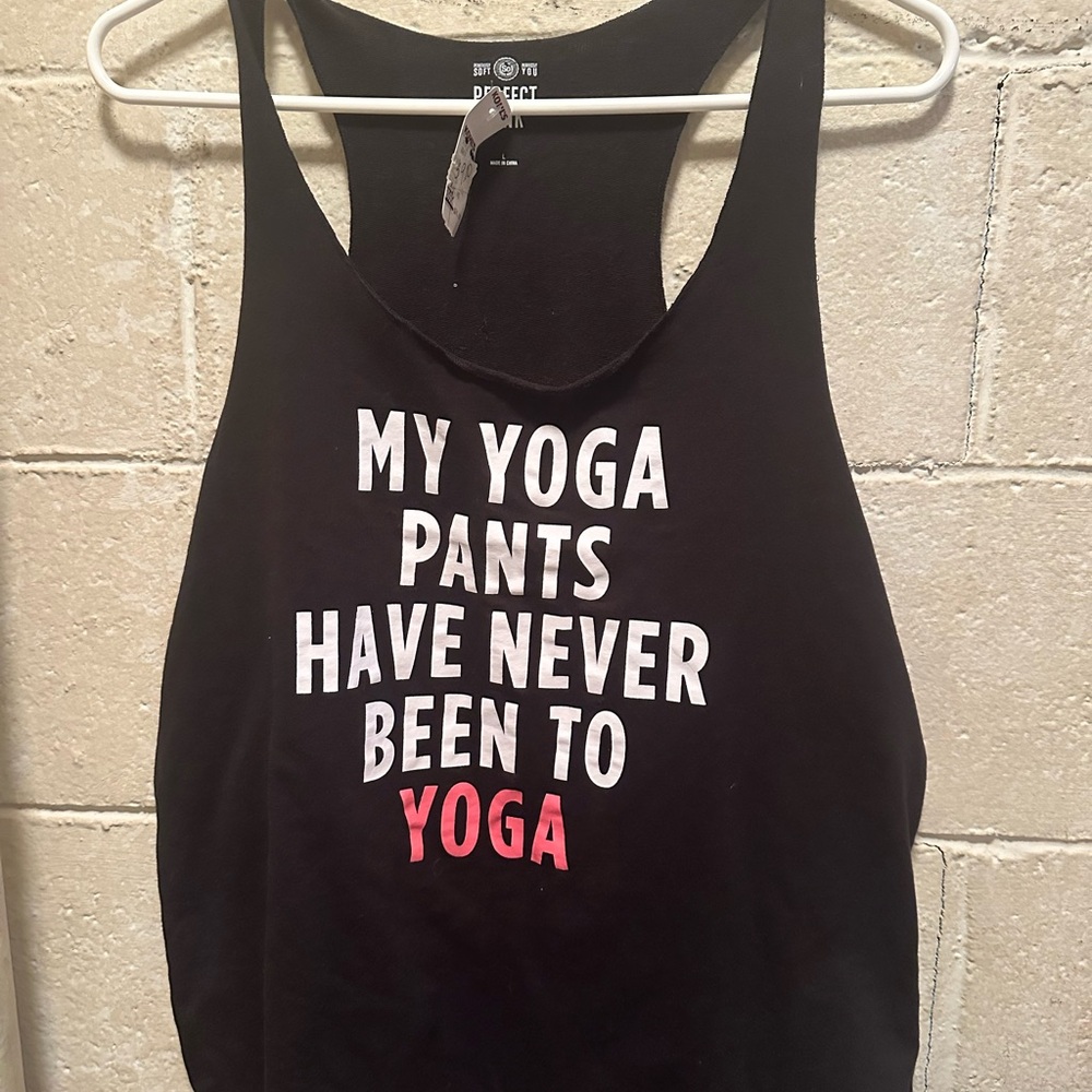 Black Graphic Yoga Tank‎ Top